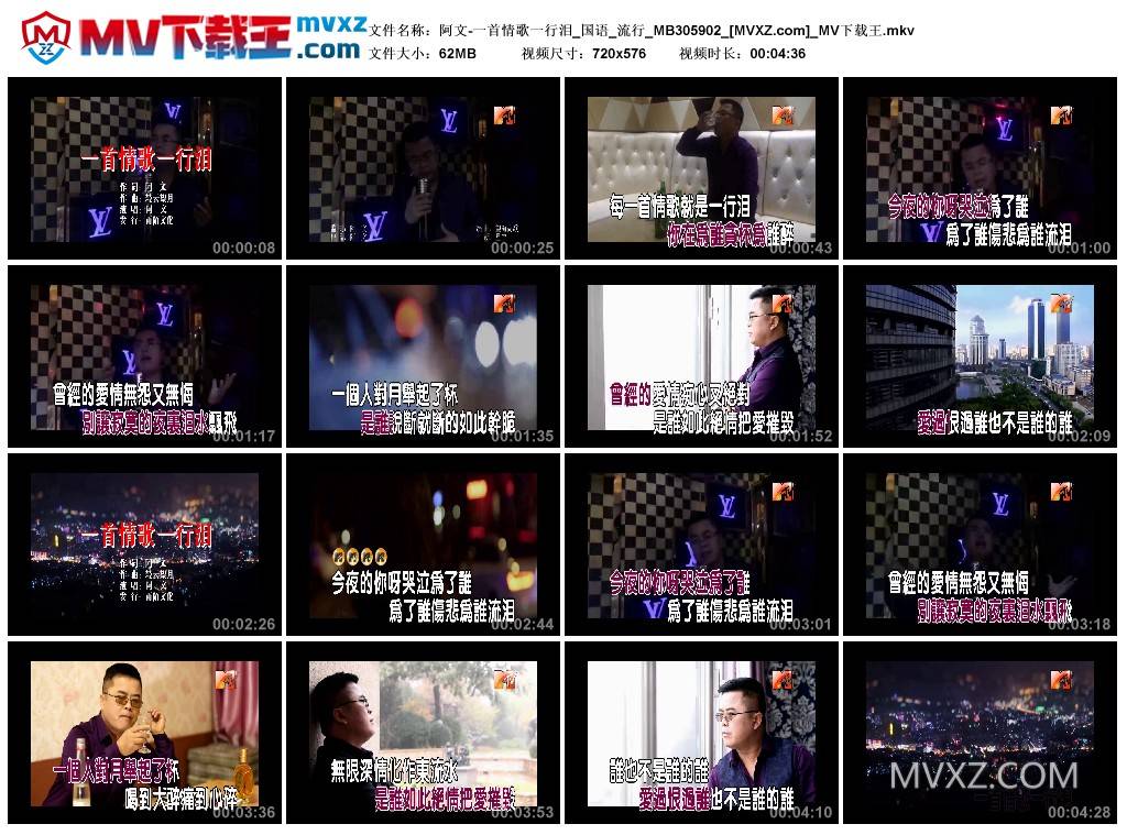 阿文-一首情歌一行泪_国语_流行_MB305902